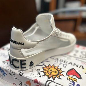 DOLCE & GABBANA: Portofino sneakers in nappa leather and mesh - New